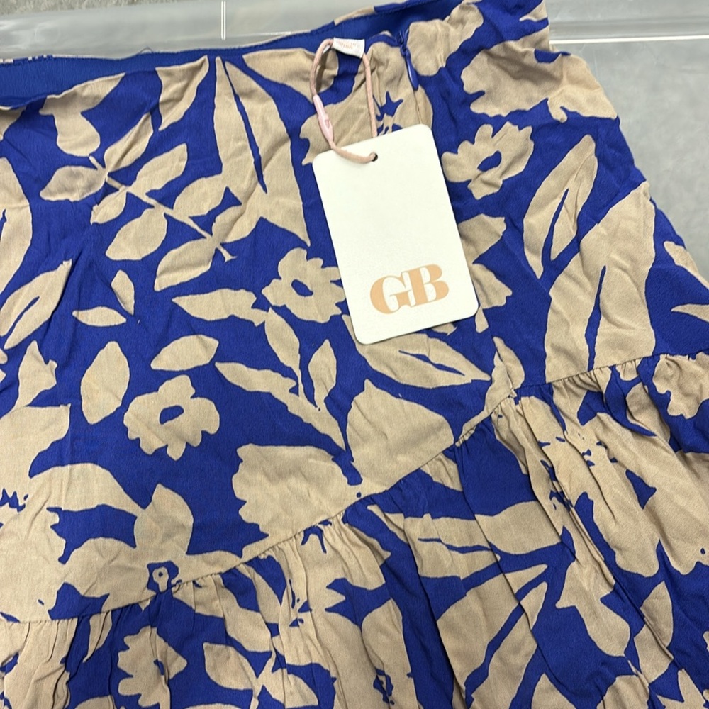 Floral Blue and Cream Skirt